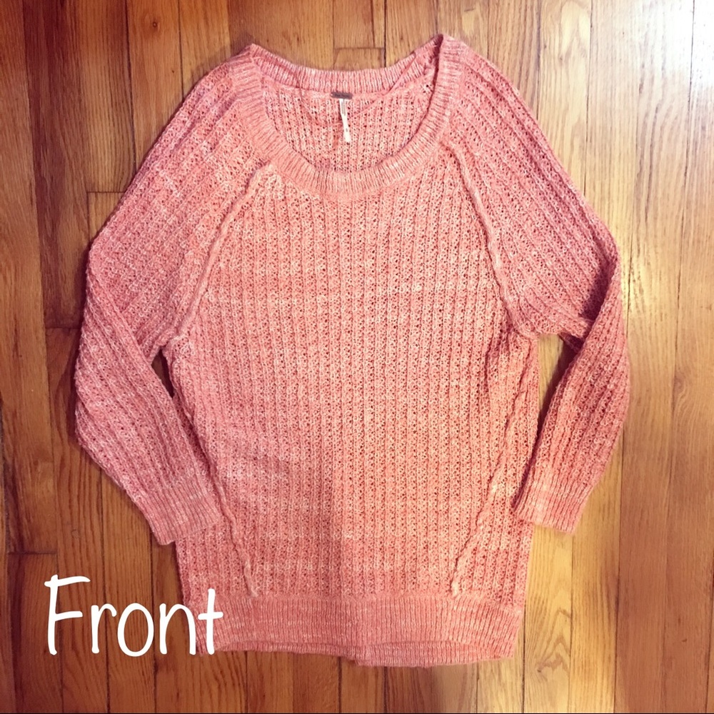 🆕 Free People Peach Oversized Chunky Sweater- S